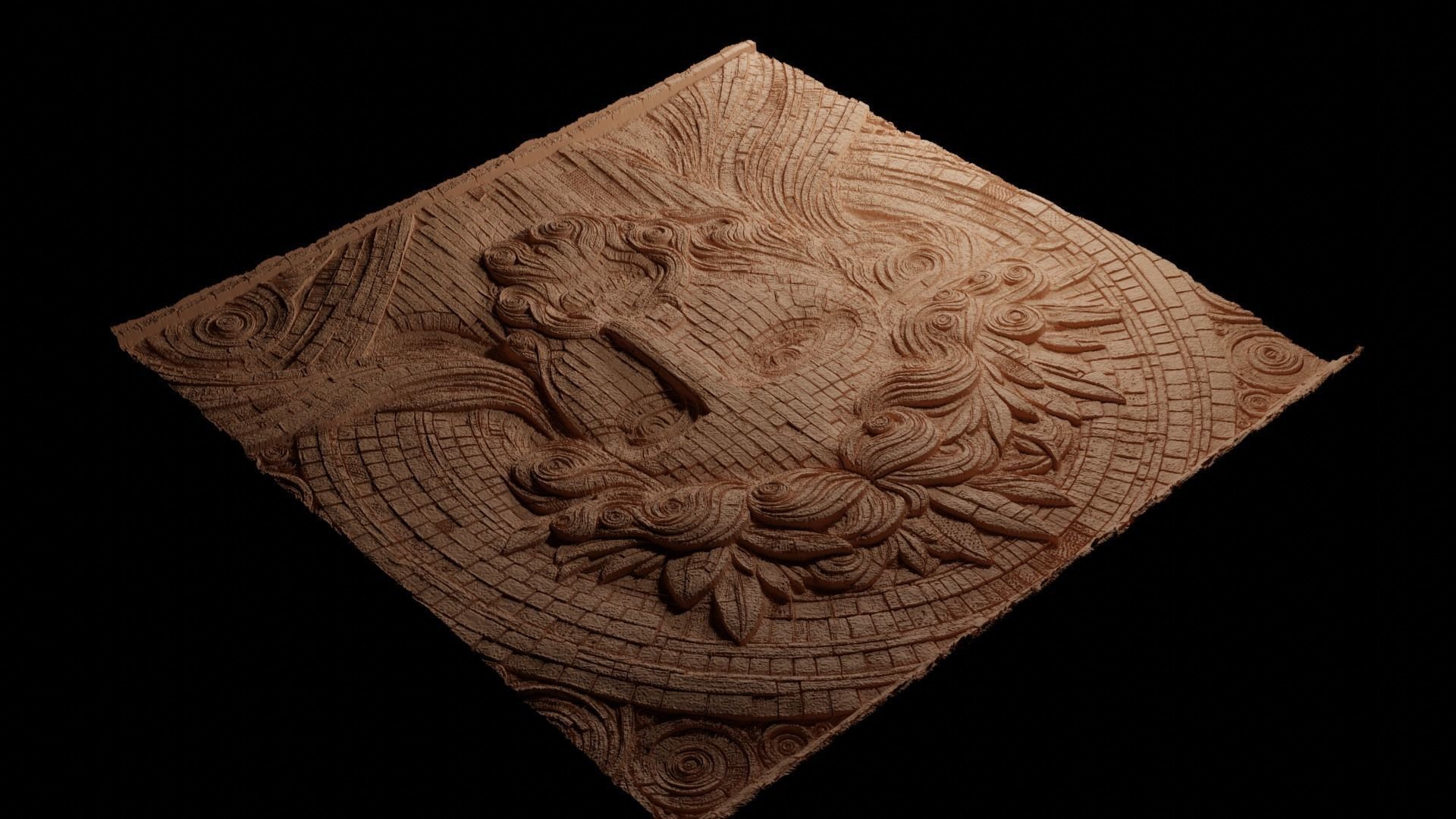 Mosaic CNC 3d Print High Relief Sand Casting 3D print model_3