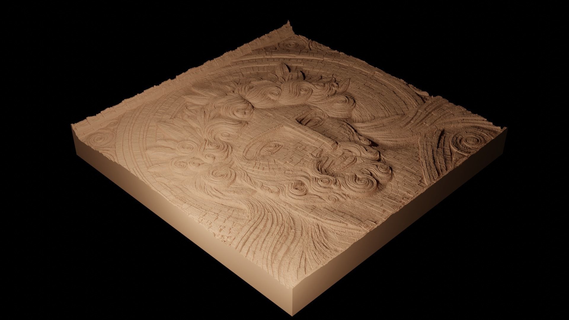 Mosaic CNC 3d Print High Relief Sand Casting 3D print model_2