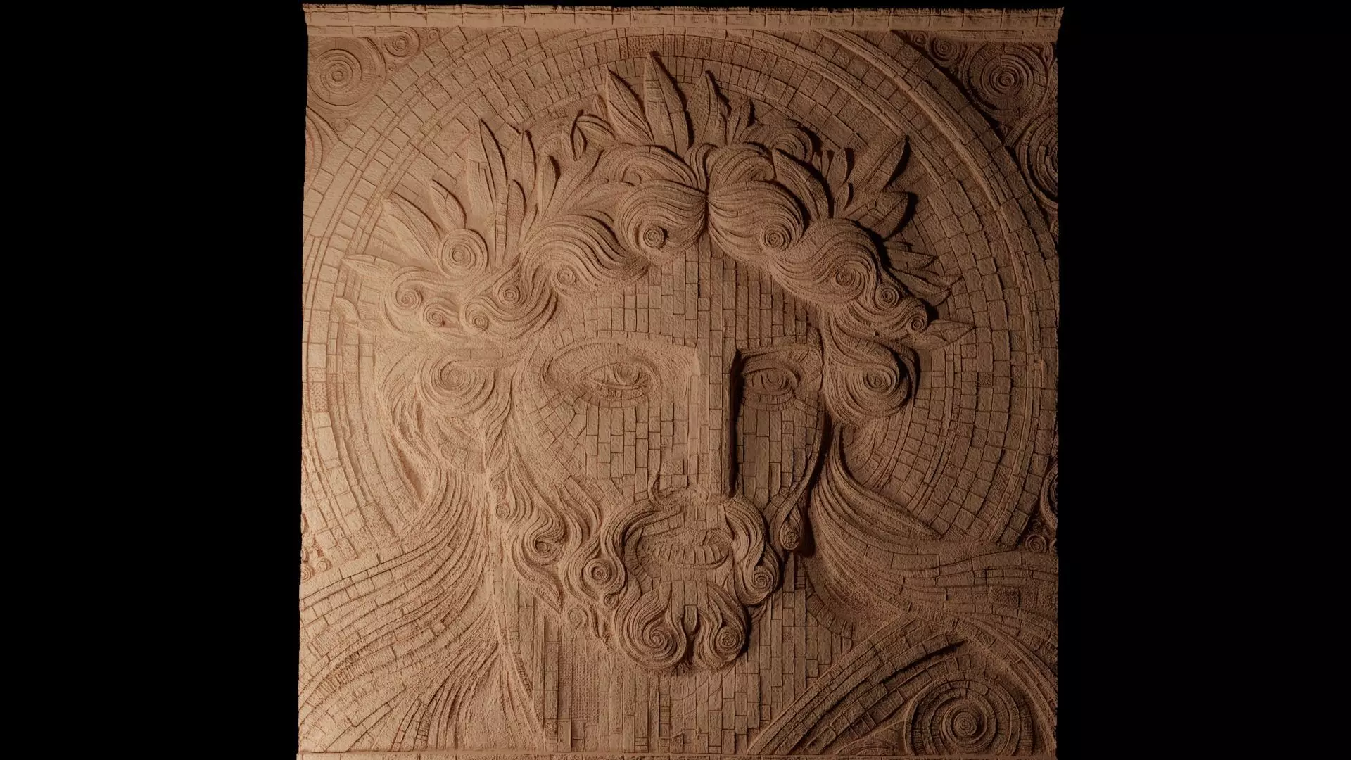 Mosaic CNC 3d Print High Relief Sand Casting 3D print model_0