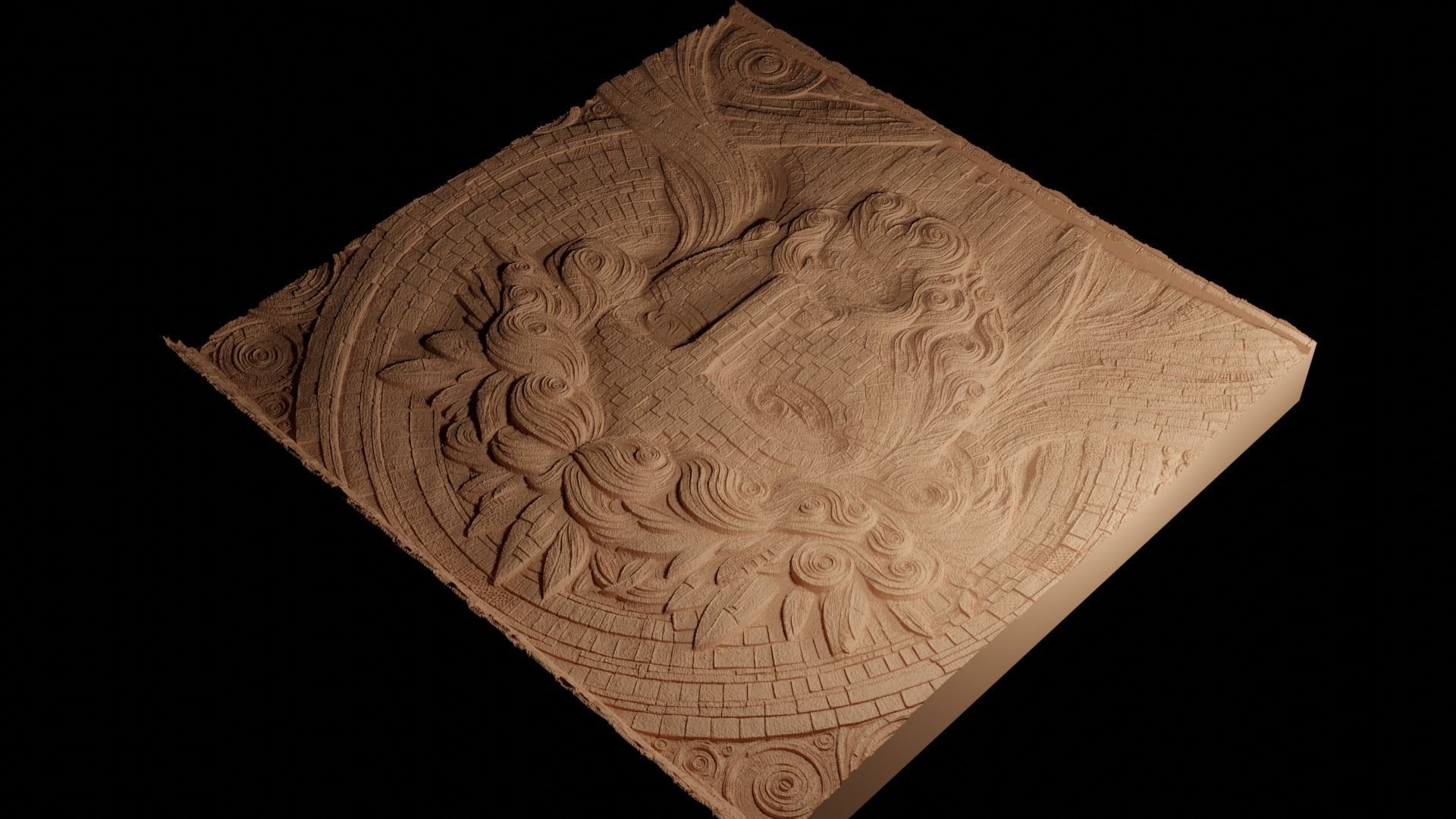 Mosaic CNC 3d Print High Relief Sand Casting 3D print model_4