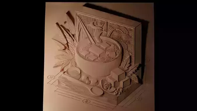 Miso Soup CNC 3d Print High Relief Sand Casting