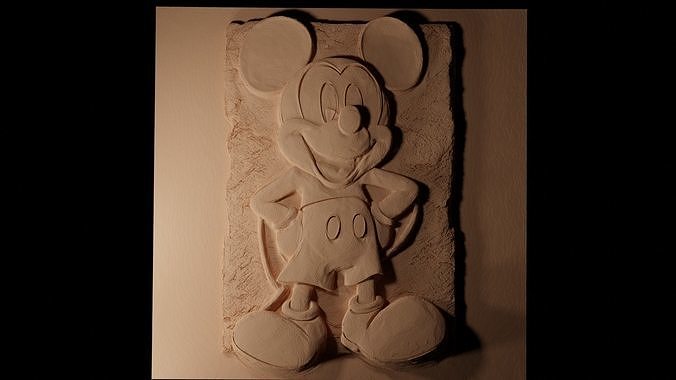 Mickey Mouse CNC 3d Print High Relief Sand Casting 3D print model