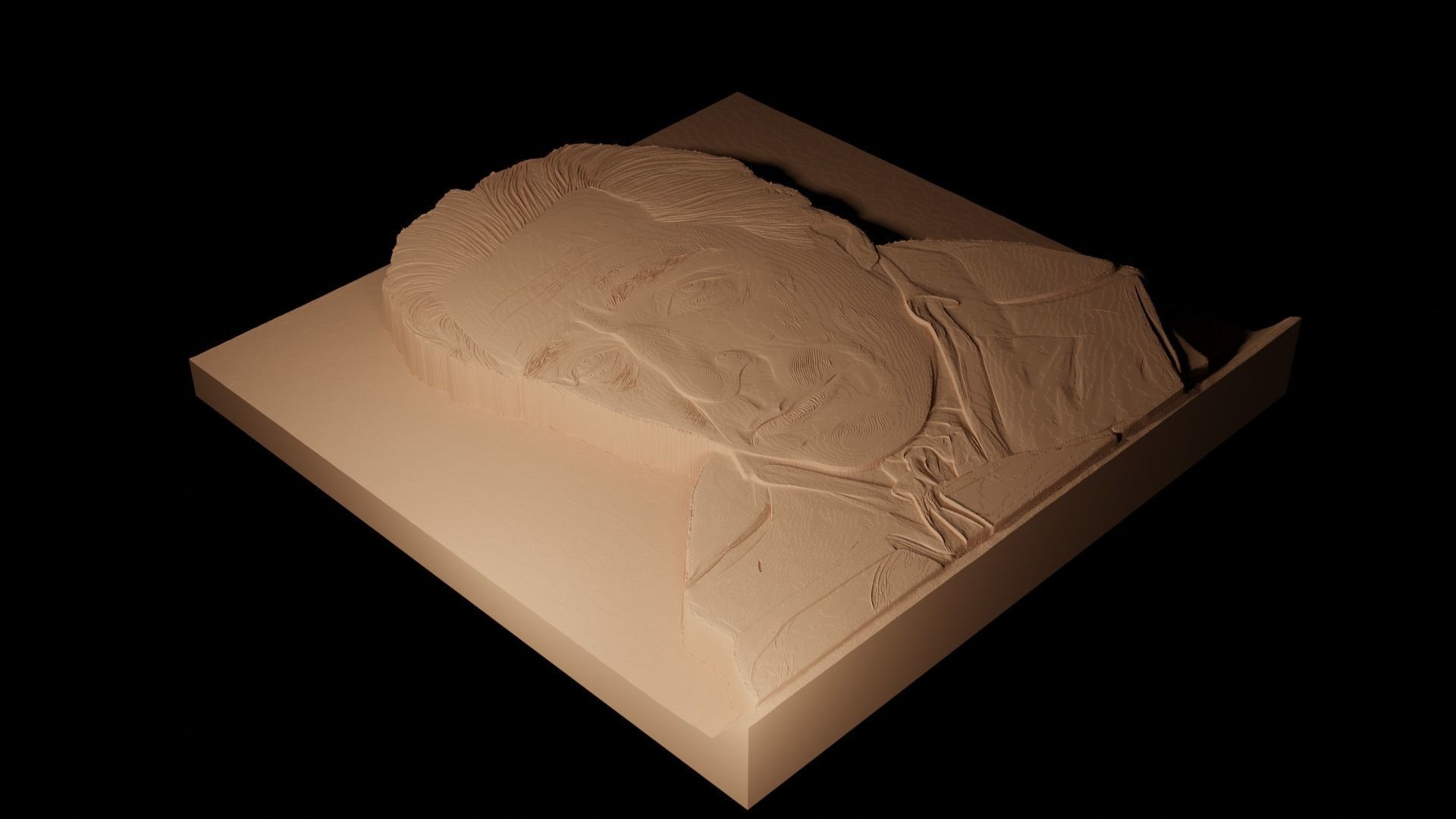 Michael Corleone CNC 3d Print High Relief Sand Casting 3D print model_2