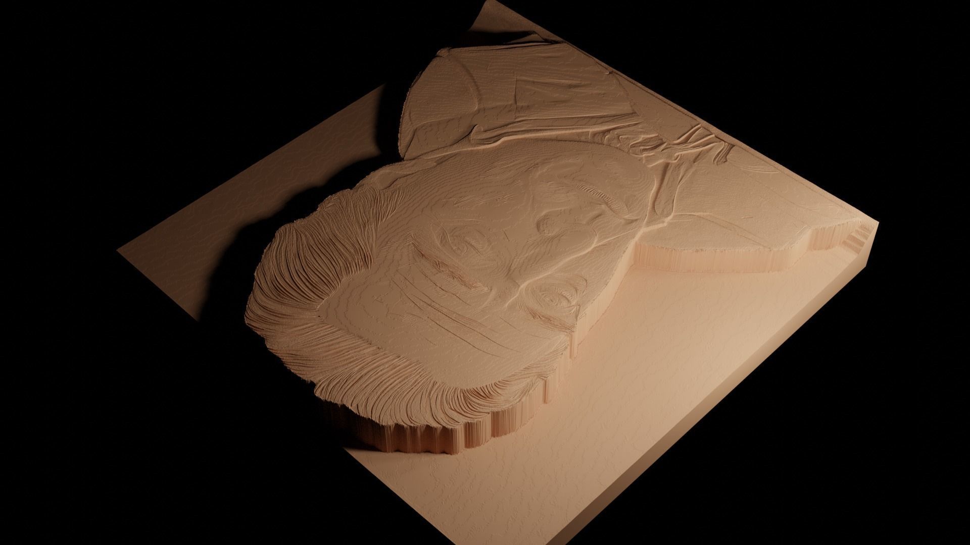 Michael Corleone CNC 3d Print High Relief Sand Casting 3D print model_4