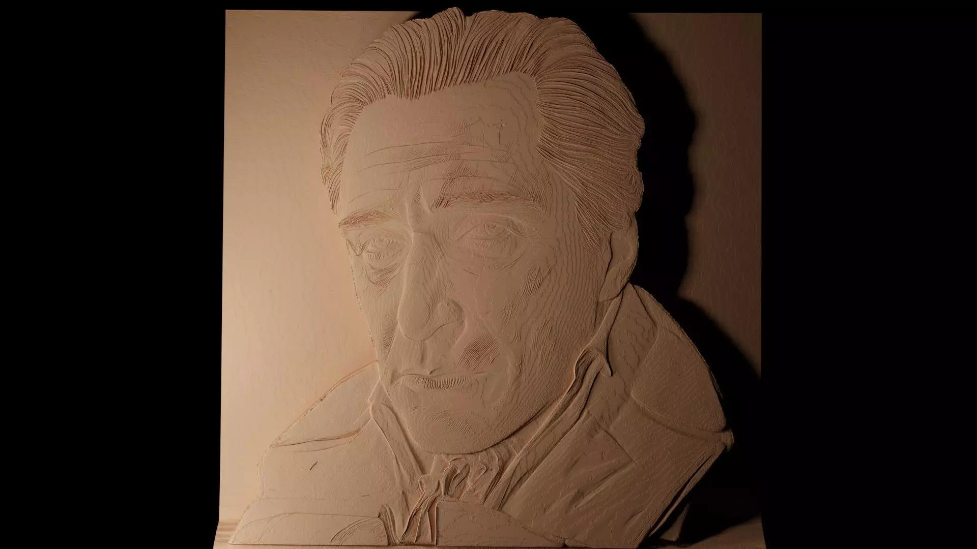 Michael Corleone CNC 3d Print High Relief Sand Casting 3D print model_0
