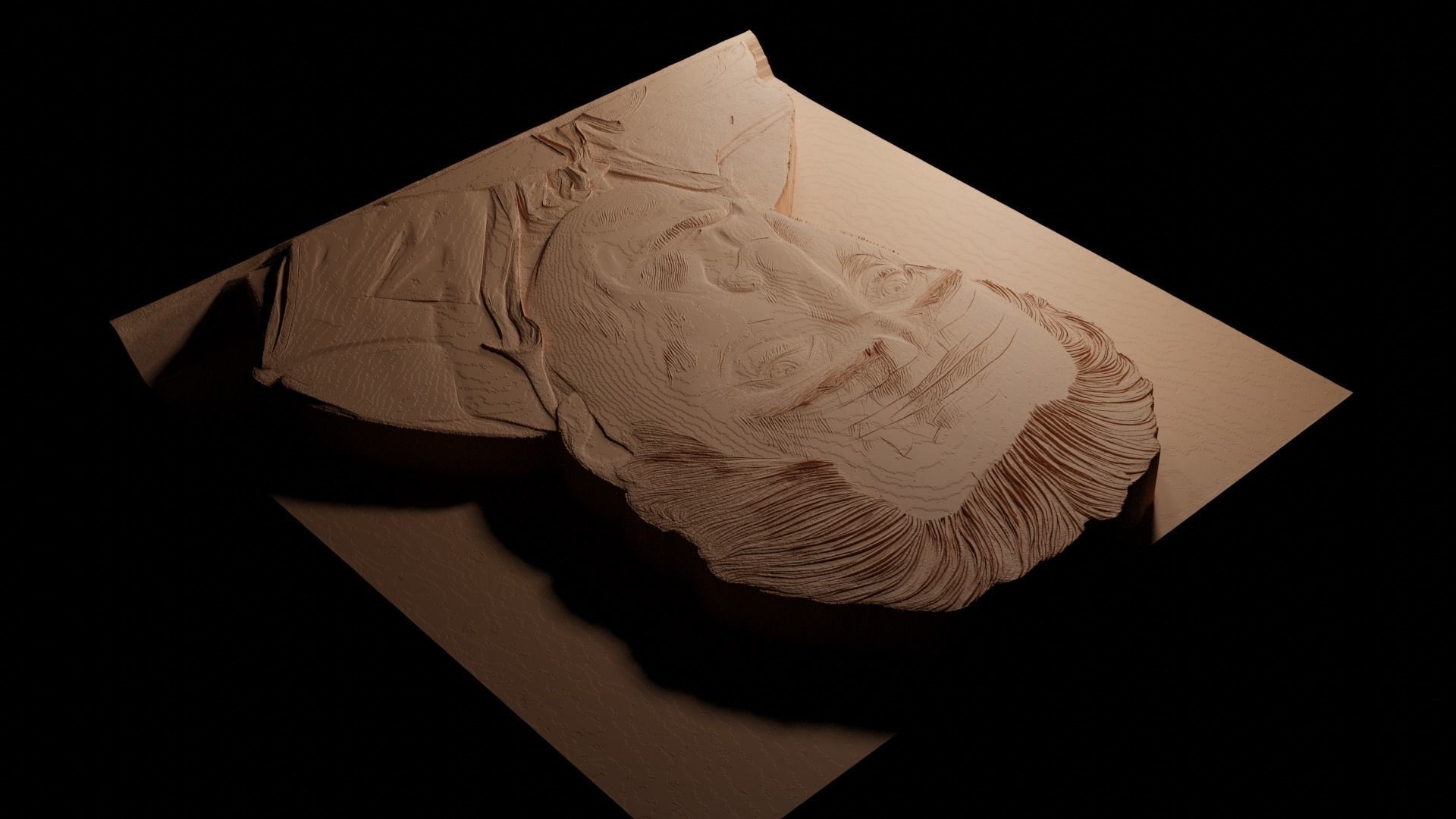 Michael Corleone CNC 3d Print High Relief Sand Casting 3D print model_3