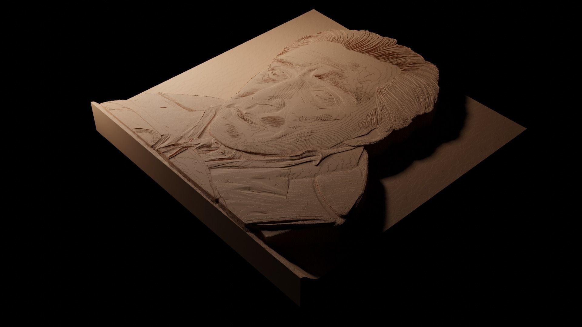 Michael Corleone CNC 3d Print High Relief Sand Casting 3D print model_1