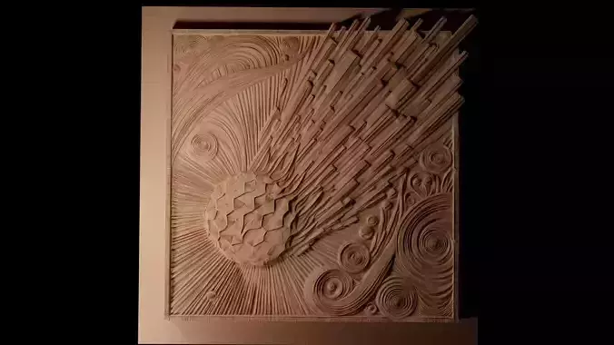 Meteor CNC 3d Print High Relief Sand Casting 3D print model