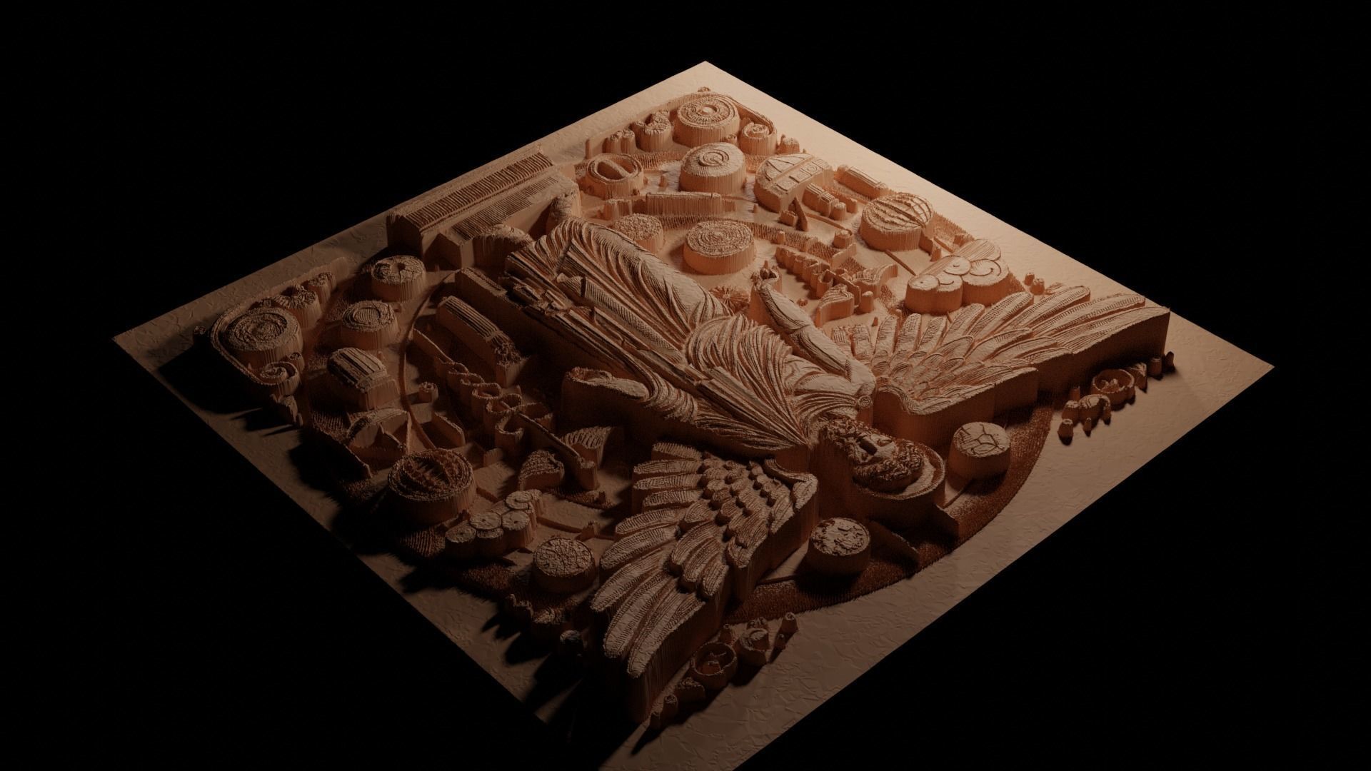 Mercury CNC 3d Print High Relief Sand Casting 3D print model_3