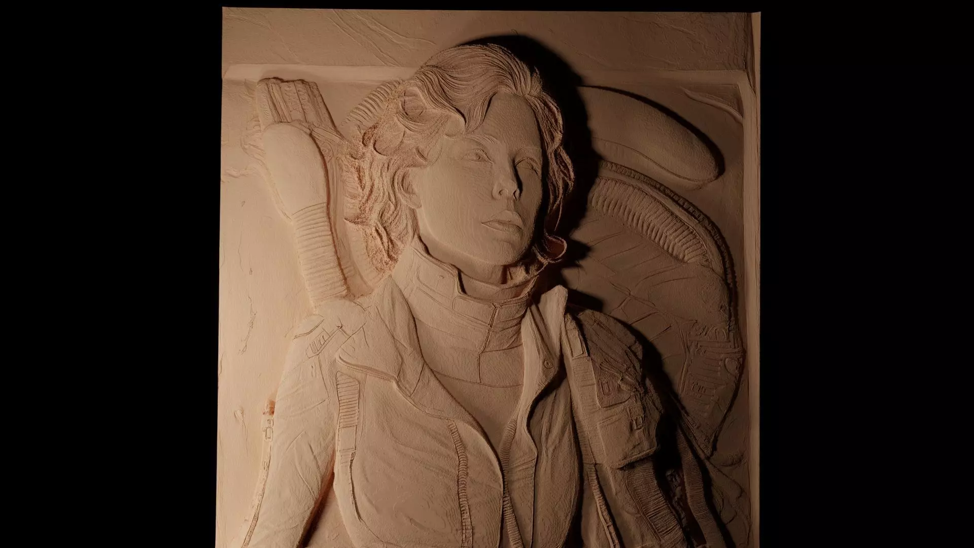 Ellen Ripley Alien Series CNC 3d Print High Relief Sand Casting 3D print model_0