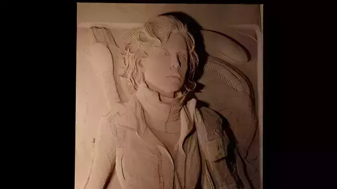 Ellen Ripley Alien Series CNC 3d Print High Relief Sand Casting