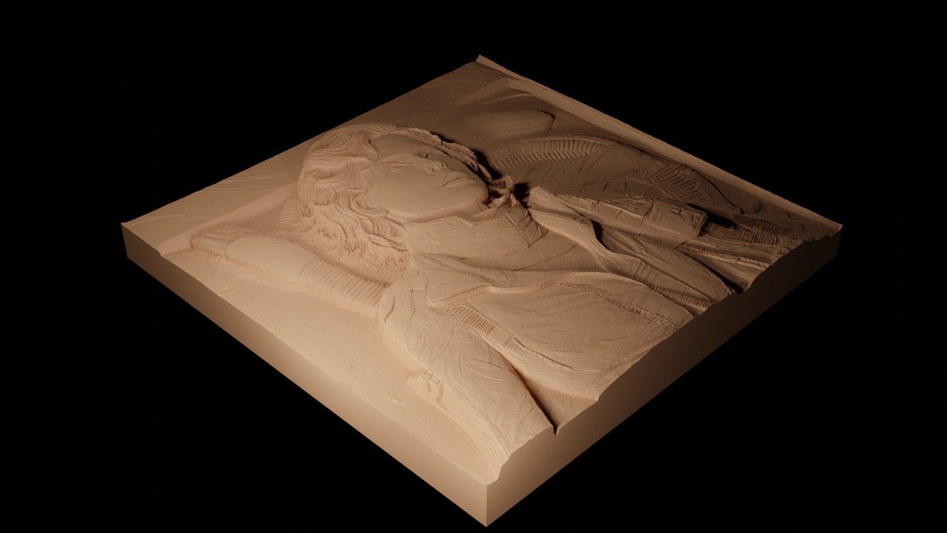 Ellen Ripley Alien Series CNC 3d Print High Relief Sand Casting 3D print model_2