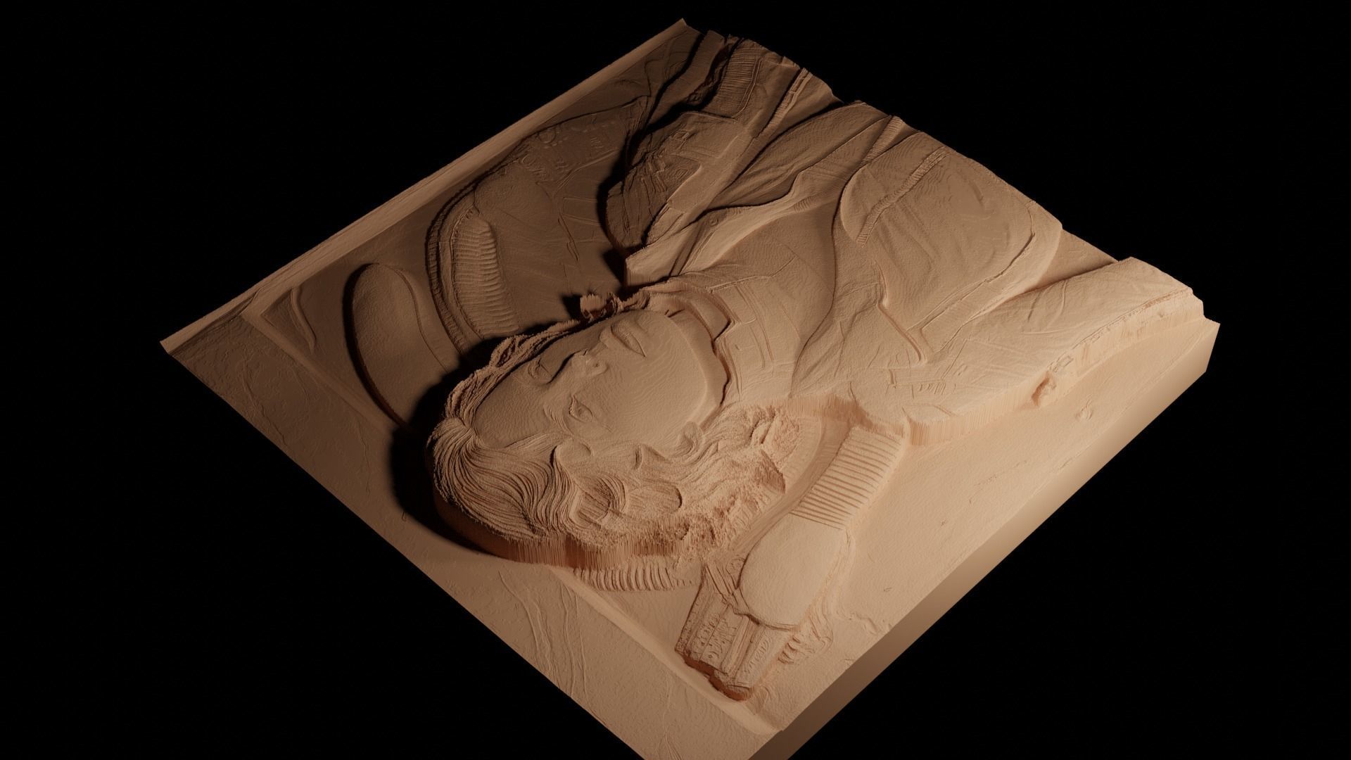 Ellen Ripley Alien Series CNC 3d Print High Relief Sand Casting 3D print model_4