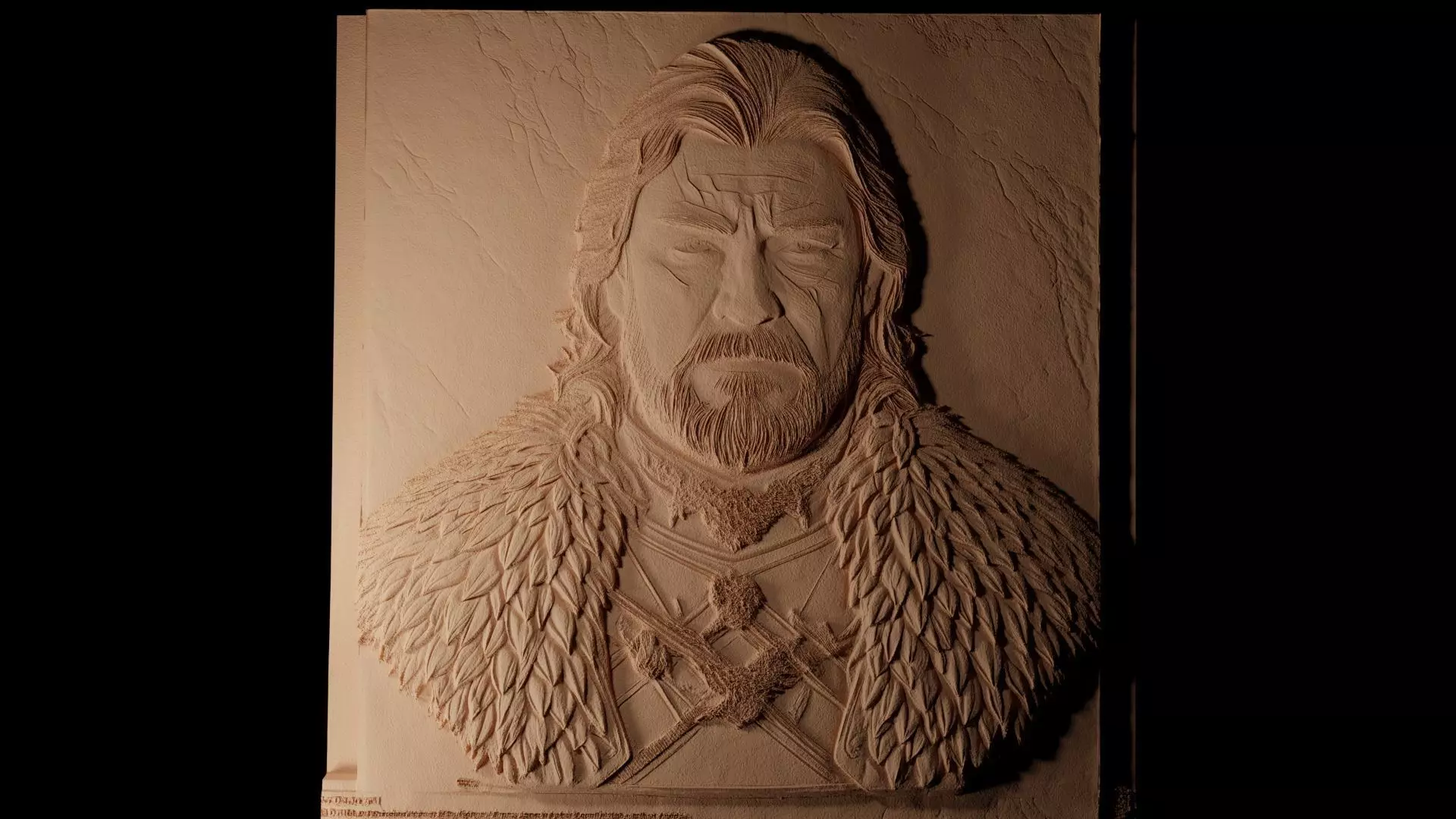 Eddard Stark GoT CNC 3d Print High Relief Sand Casting 3D print model_0