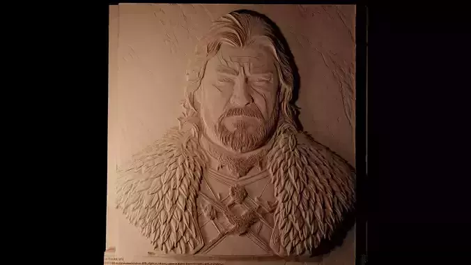 Eddard Stark GoT CNC 3d Print High Relief Sand Casting