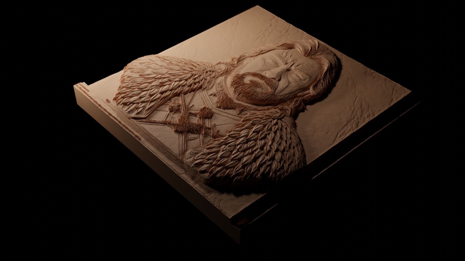 Eddard Stark GoT CNC 3d Print High Relief Sand Casting 3D print model_1