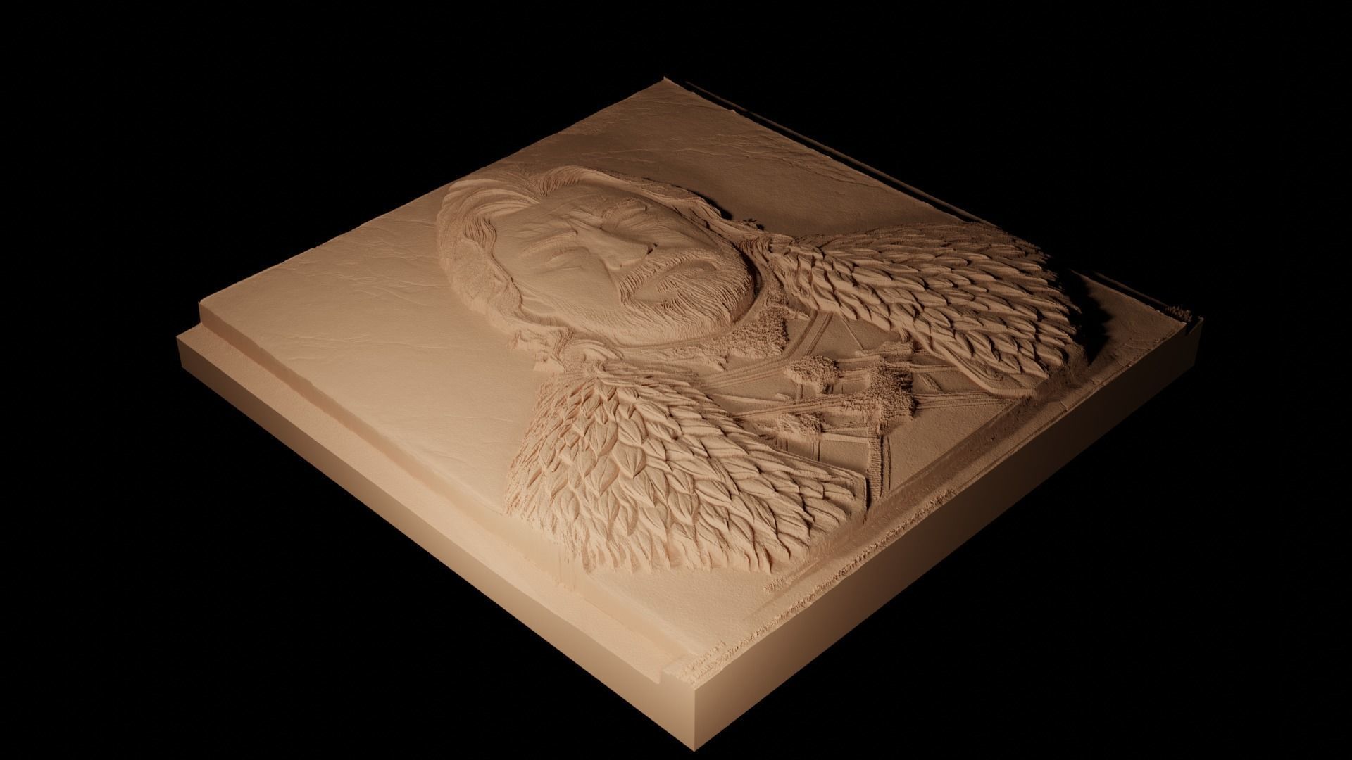 Eddard Stark GoT CNC 3d Print High Relief Sand Casting 3D print model_2