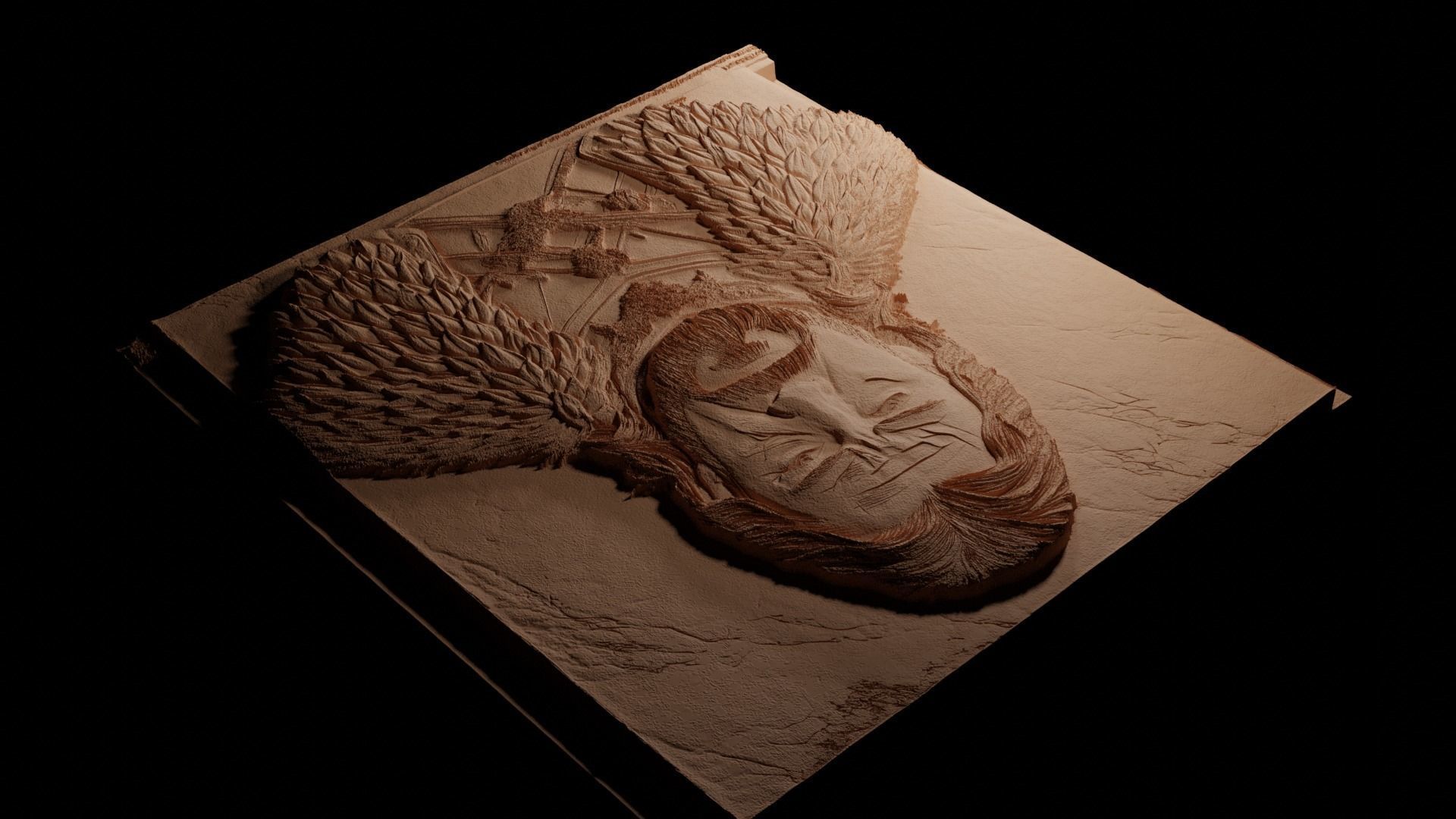 Eddard Stark GoT CNC 3d Print High Relief Sand Casting 3D print model_3