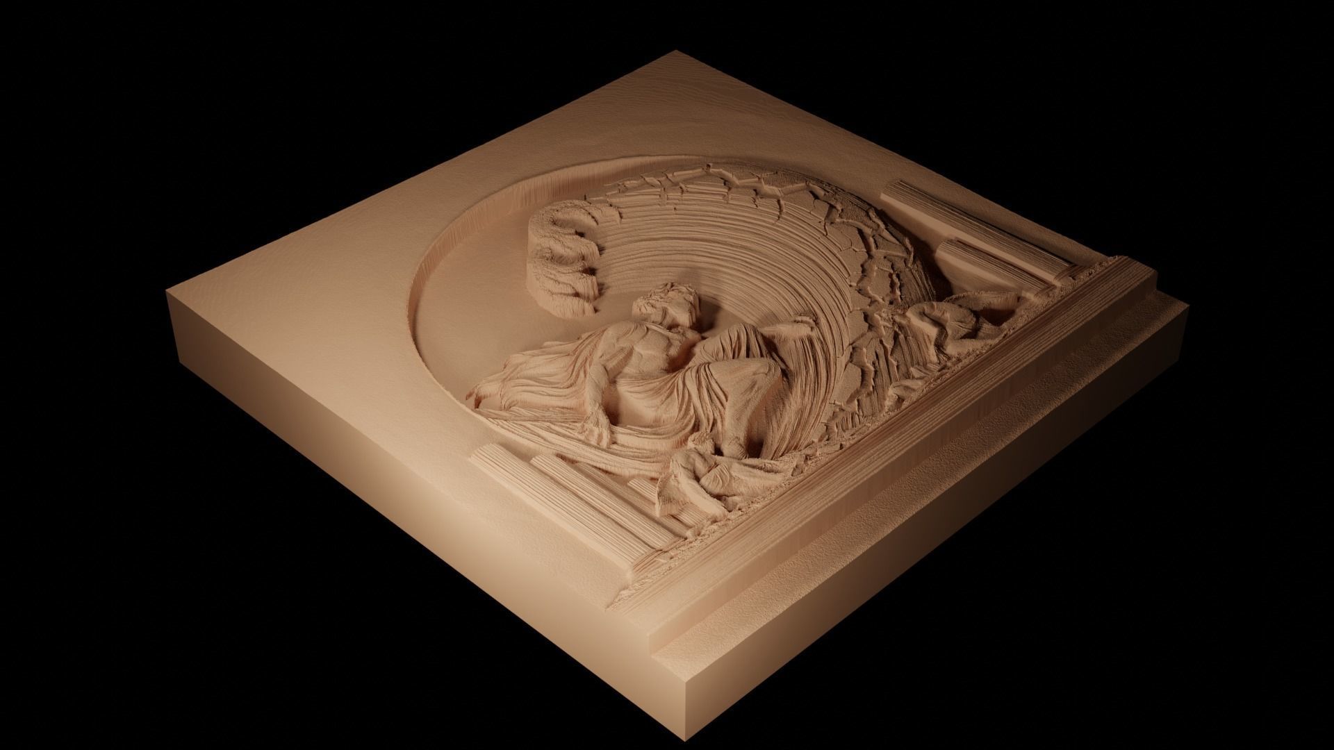 Earthquake CNC 3d Print High Relief Sand Casting 3D print model_2