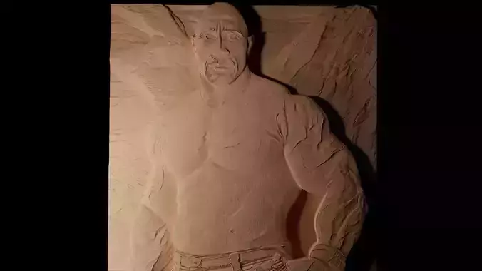 Dwayne Johnson CNC 3d Print High Relief Sand Casting