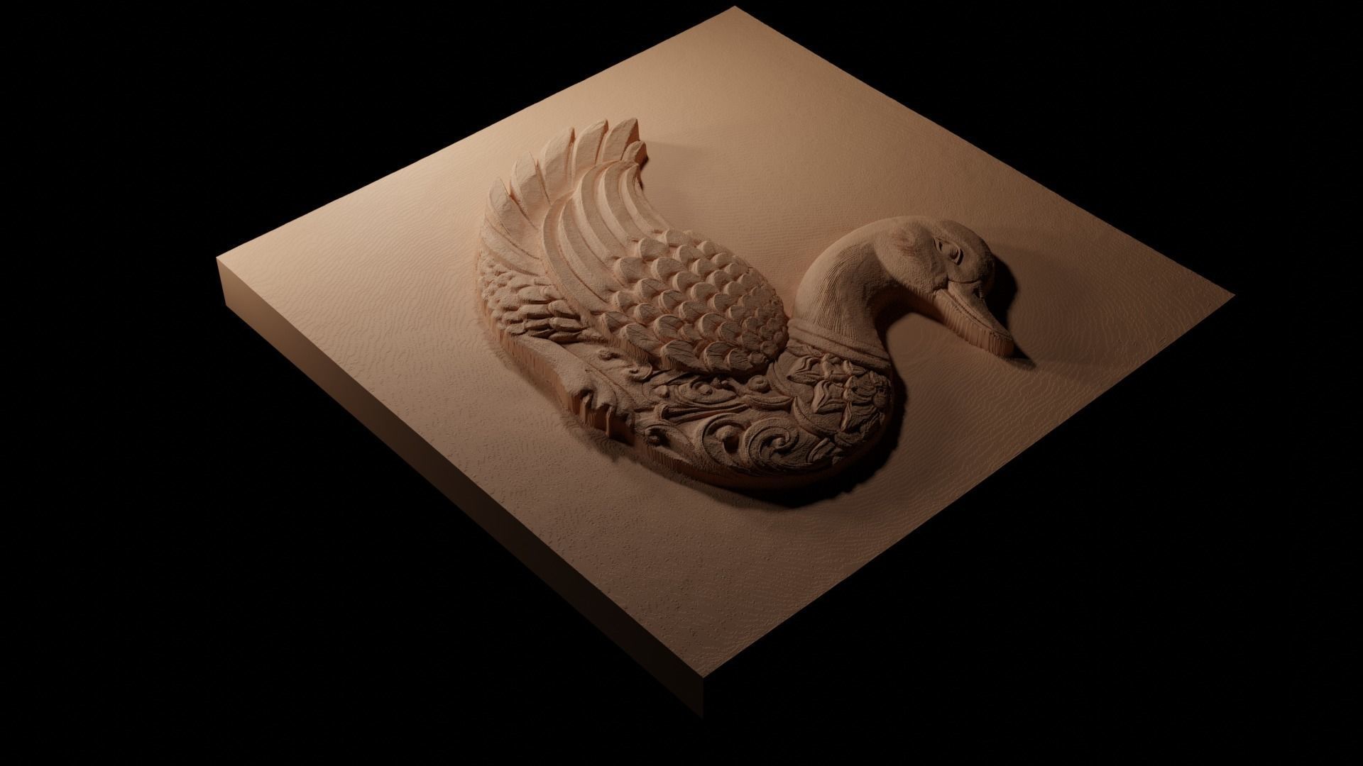 Duck CNC 3d Print High Relief Sand Casting 3D print model_1