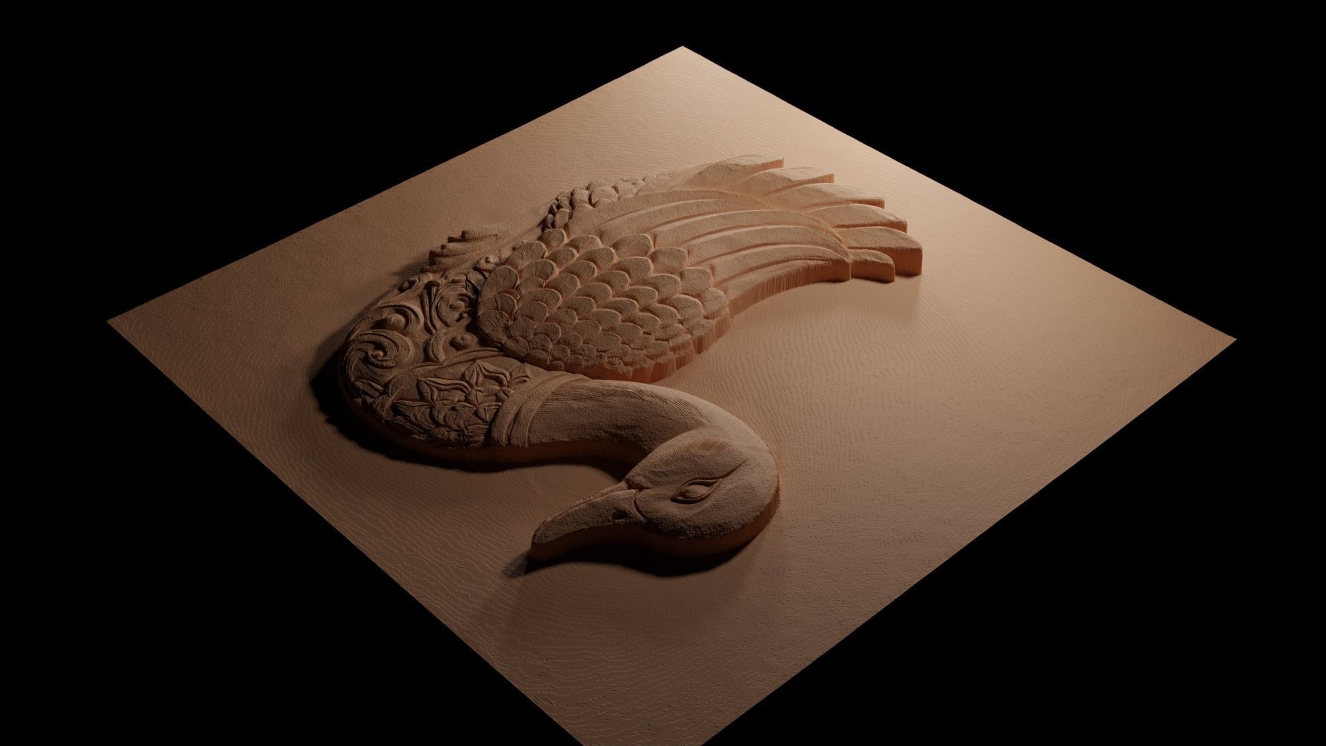 Duck CNC 3d Print High Relief Sand Casting 3D print model_3