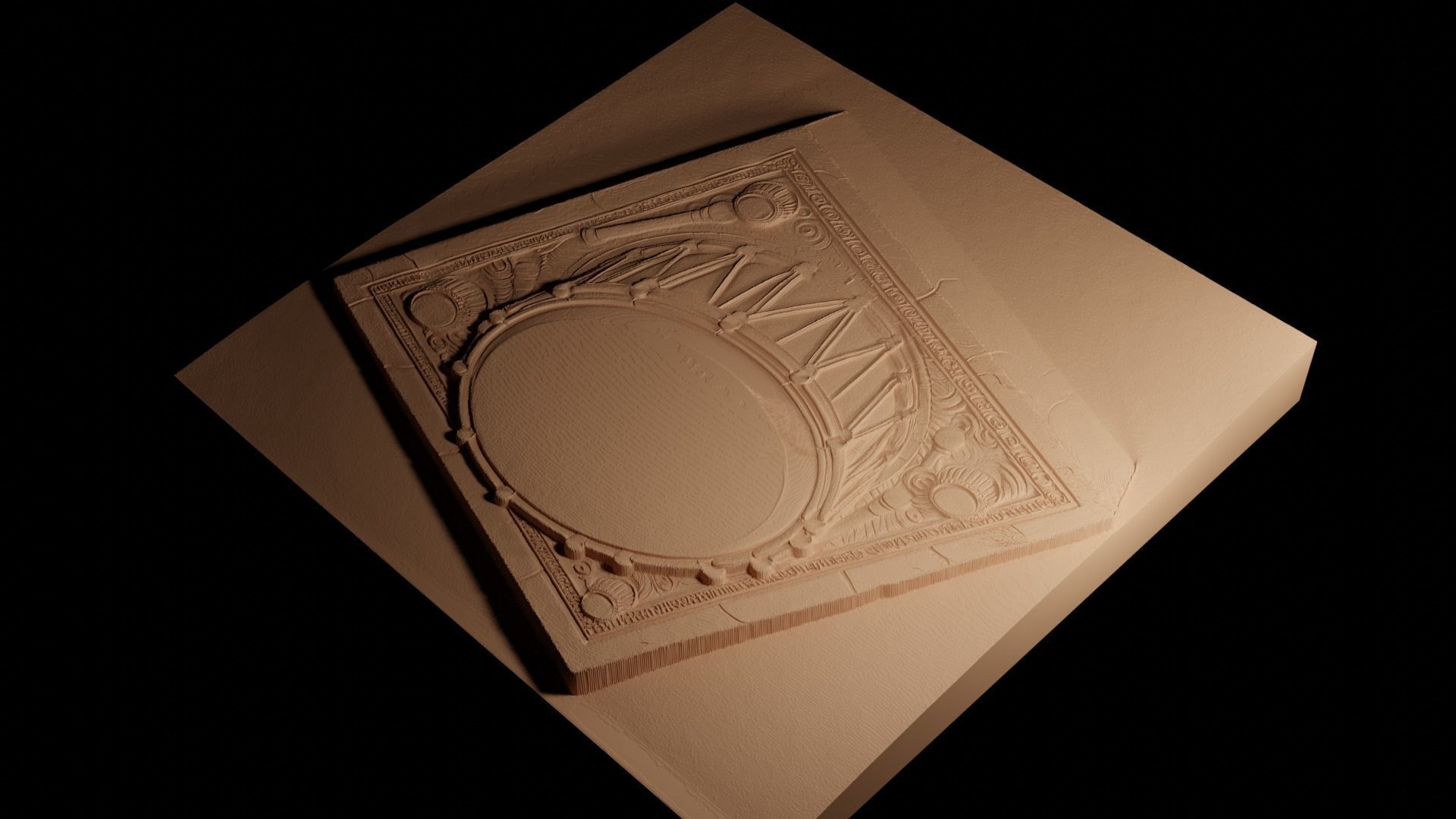 Drum CNC 3d Print High Relief Sand Casting 3D print model_4