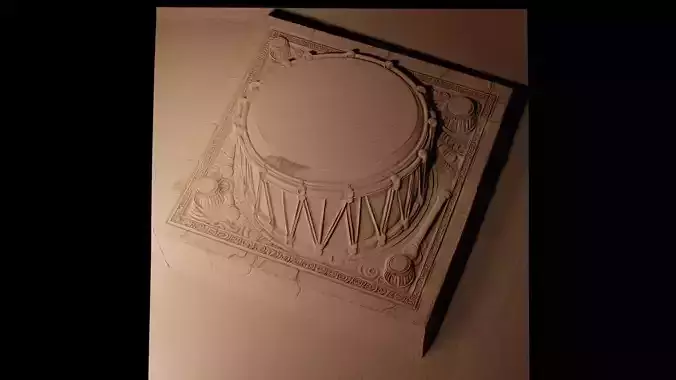 Drum CNC 3d Print High Relief Sand Casting 3D print model