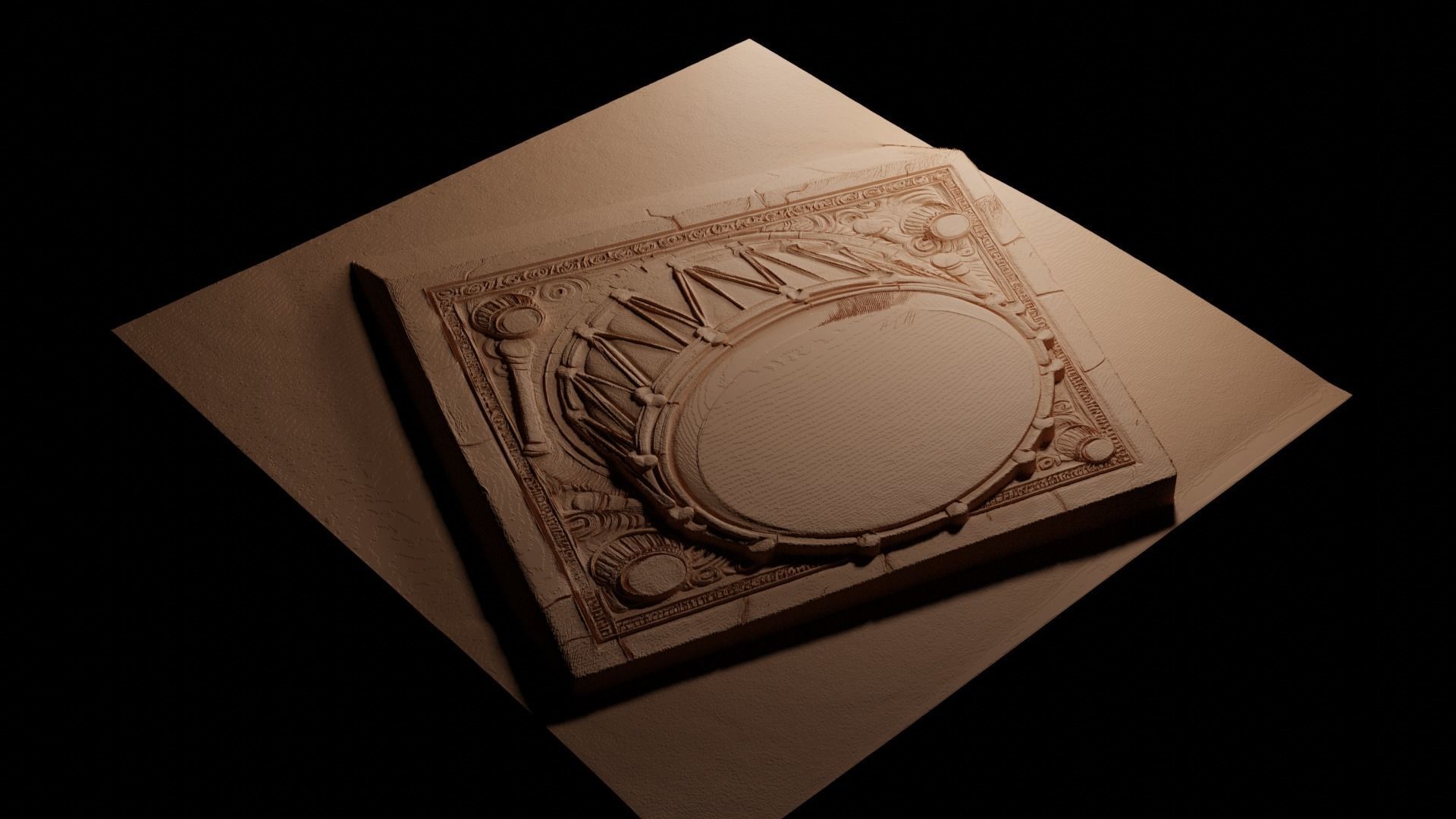 Drum CNC 3d Print High Relief Sand Casting 3D print model_3