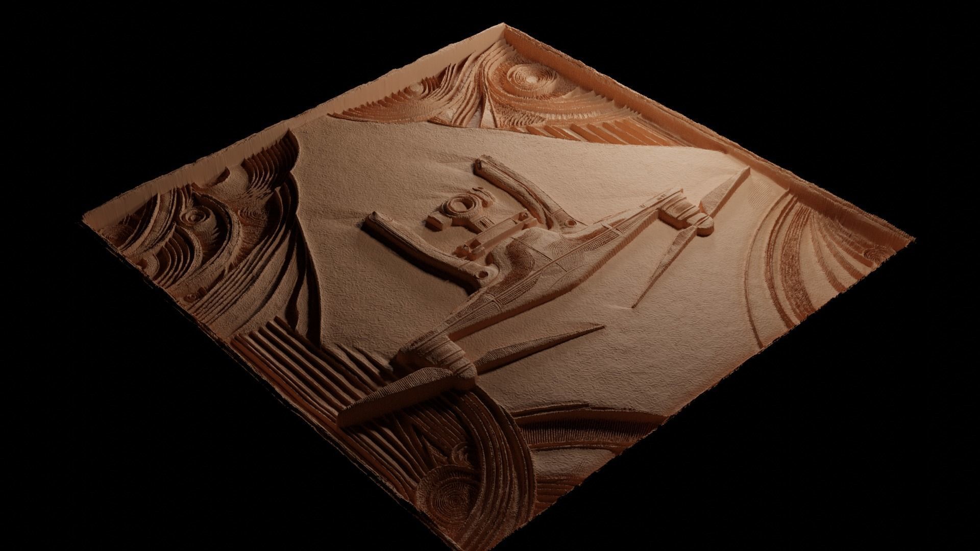 Drone CNC 3d Print High Relief Sand Casting 3D print model_3