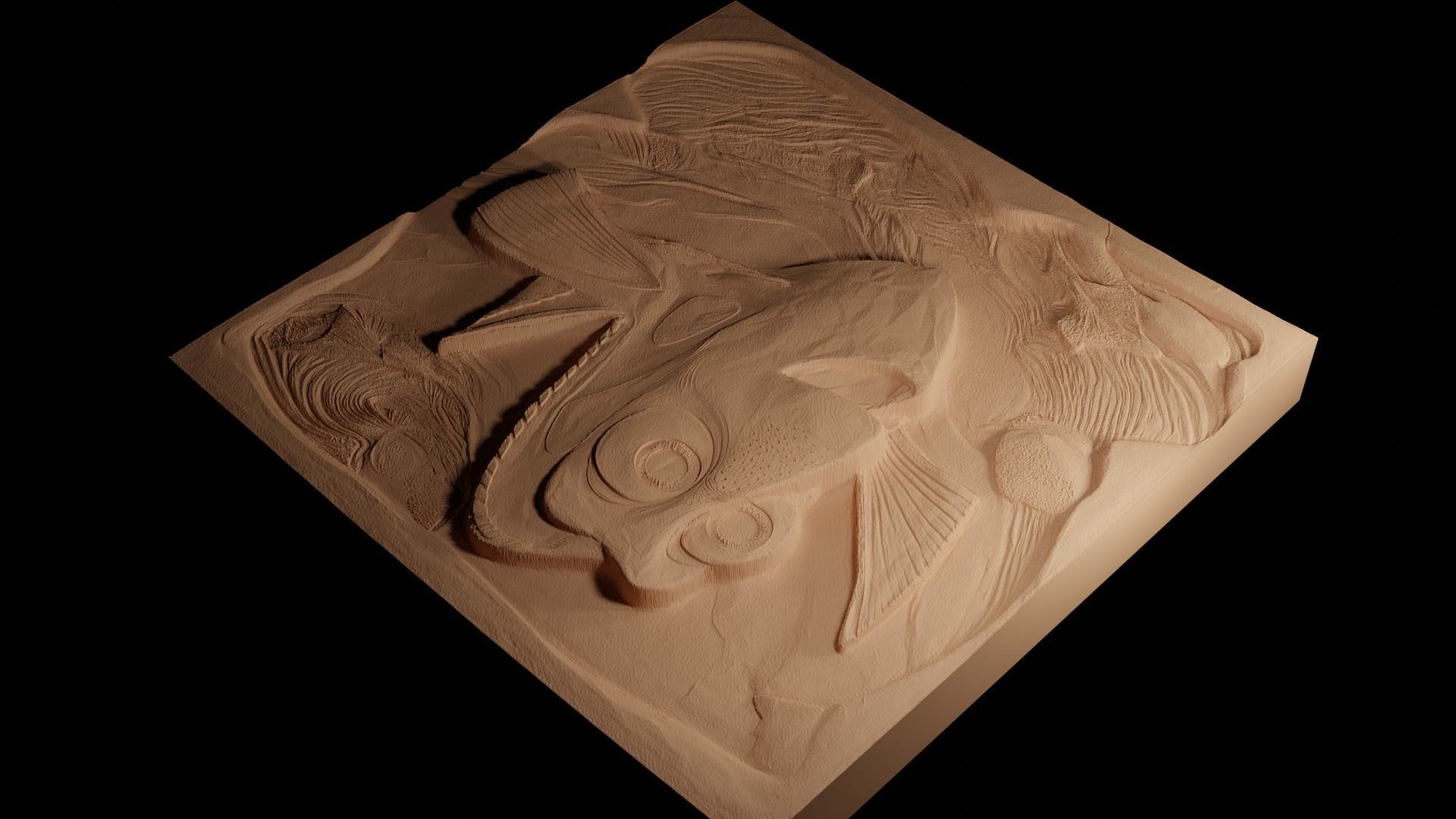 Dory Finding Nemo CNC 3d Print High Relief Sand Casting 3D print model_4