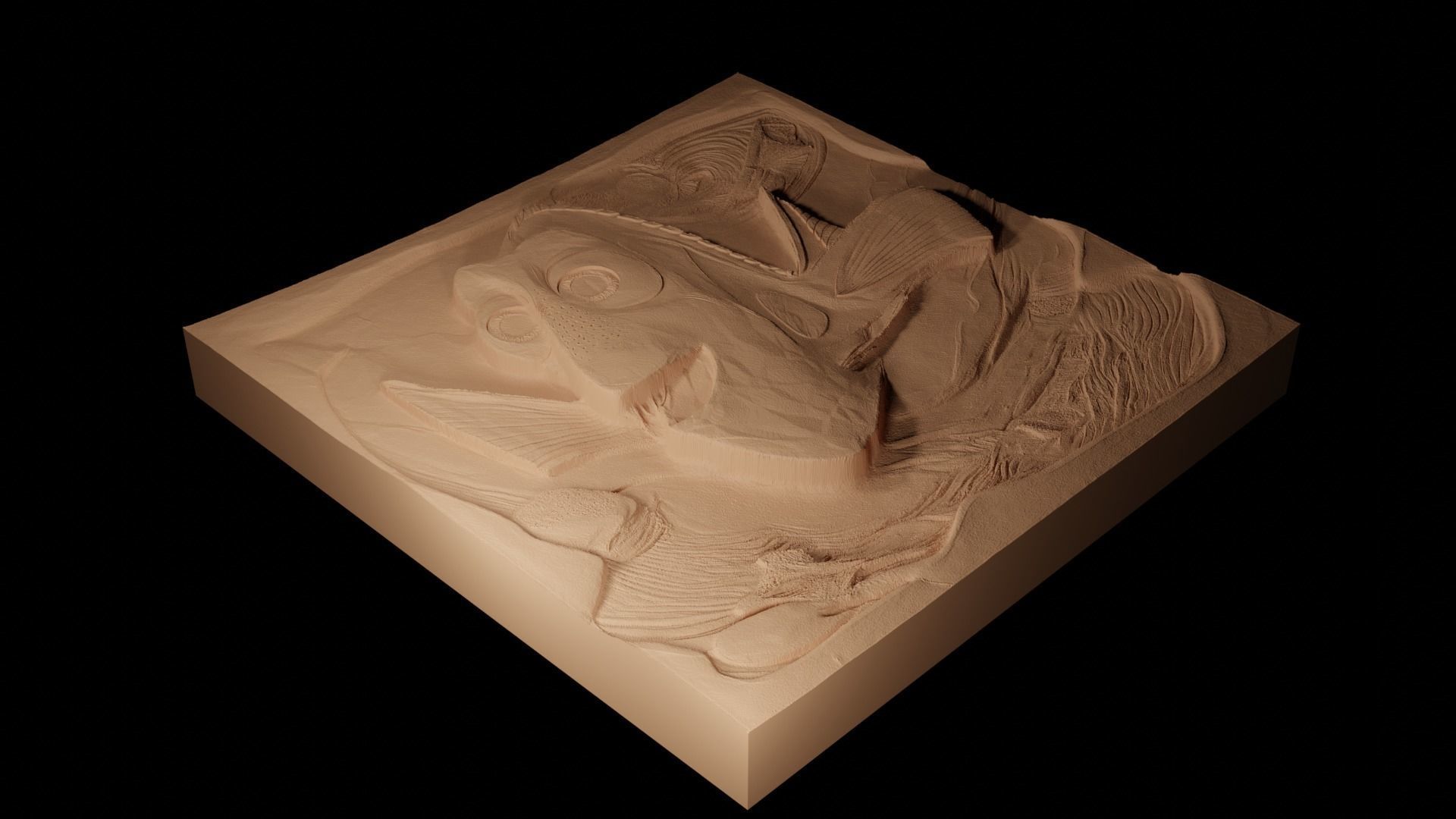 Dory Finding Nemo CNC 3d Print High Relief Sand Casting 3D print model_2