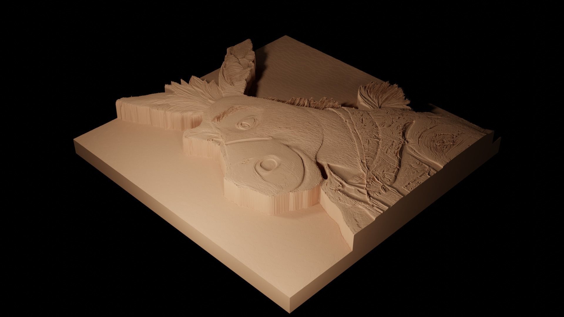 Donkey Shrek CNC 3d Print High Relief Sand Casting 3D print model_2