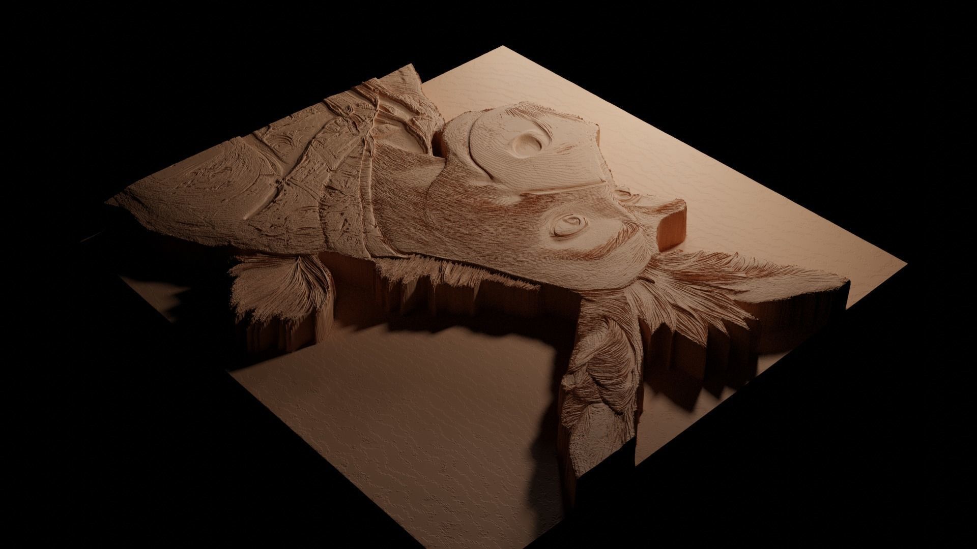 Donkey Shrek CNC 3d Print High Relief Sand Casting 3D print model_3