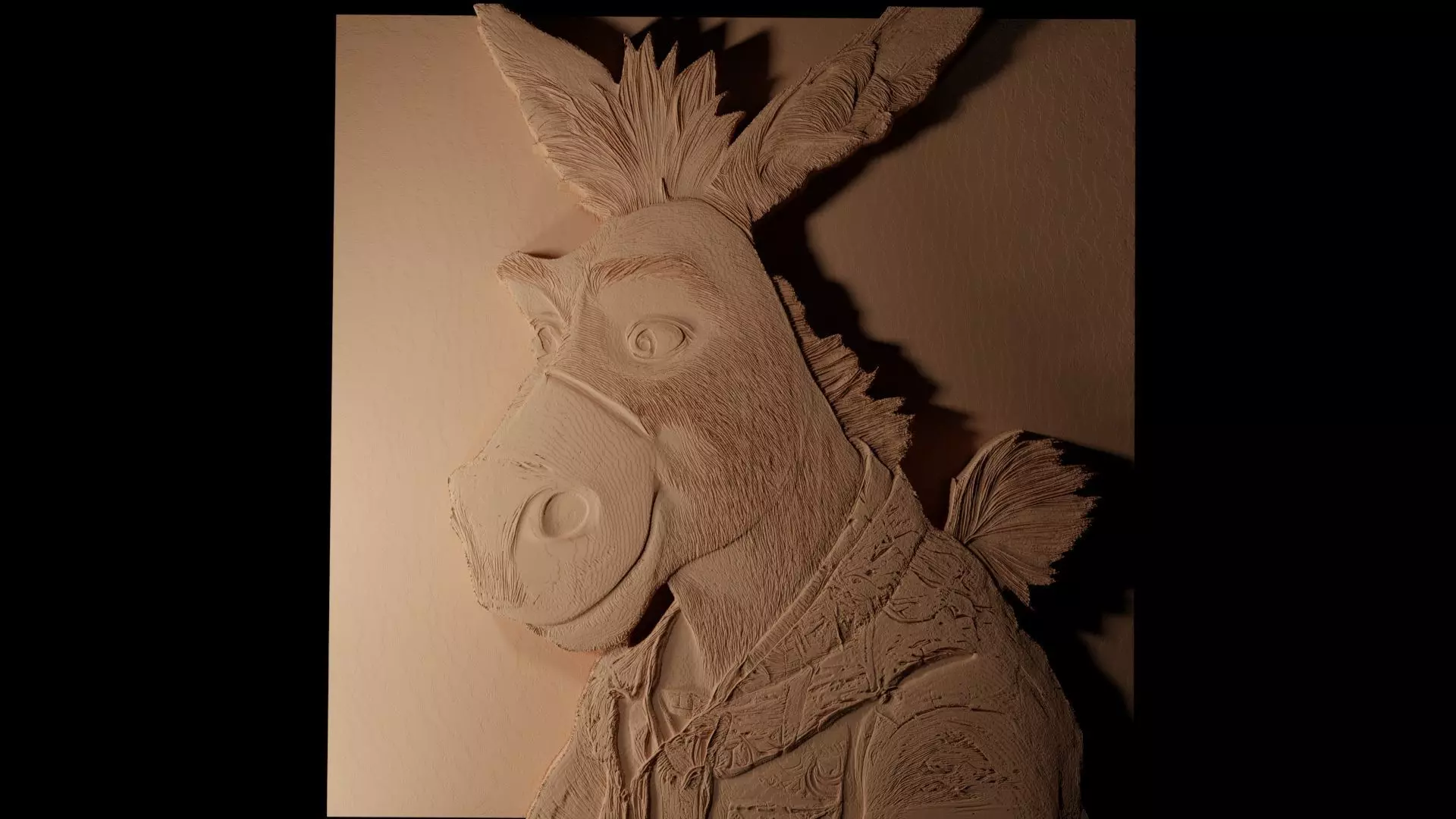 Donkey Shrek CNC 3d Print High Relief Sand Casting 3D print model_0