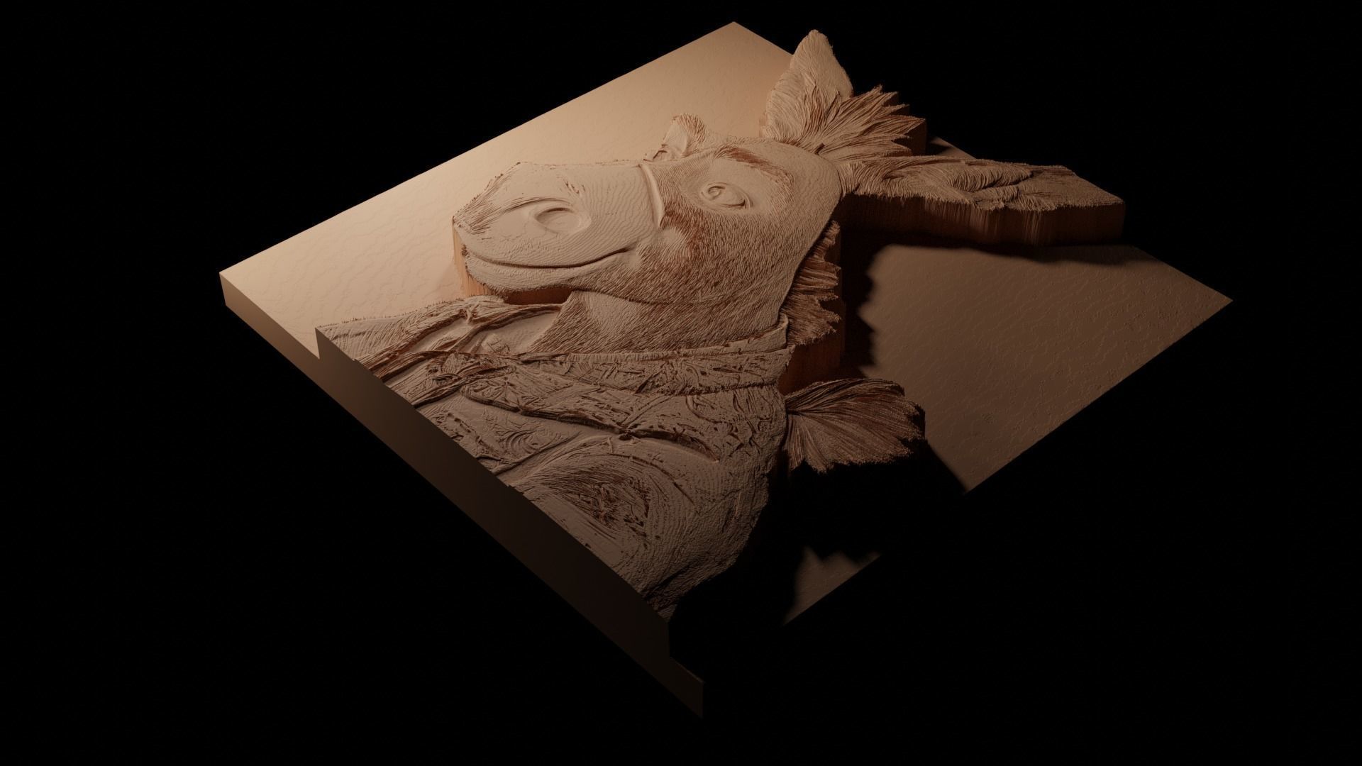 Donkey Shrek CNC 3d Print High Relief Sand Casting 3D print model_1