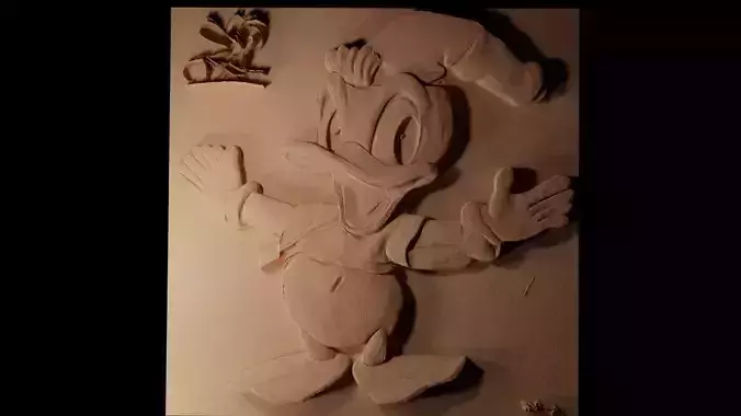 Donald Duck CNC 3d Print High Relief Sand Casting 3D print model