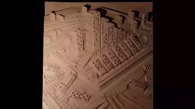 Dominoes CNC 3d Print High Relief Sand Casting 3D print model