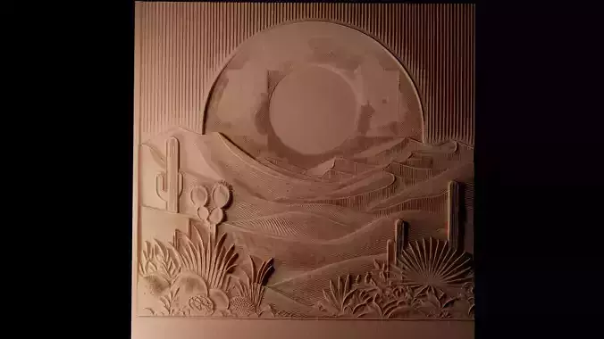 Desert CNC 3d Print High Relief Sand Casting 3D print model