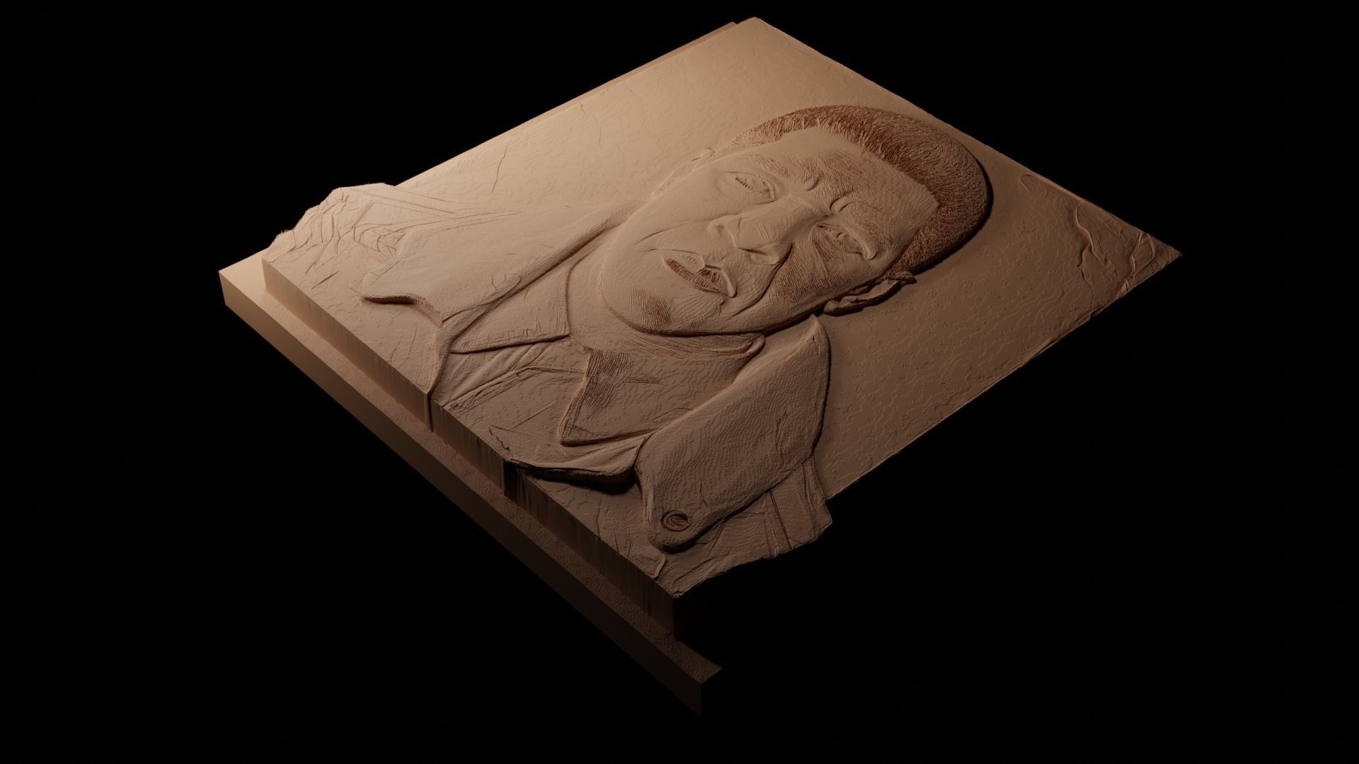 Denzel Washington CNC 3d Print High Relief Sand Casting 3D print model_1