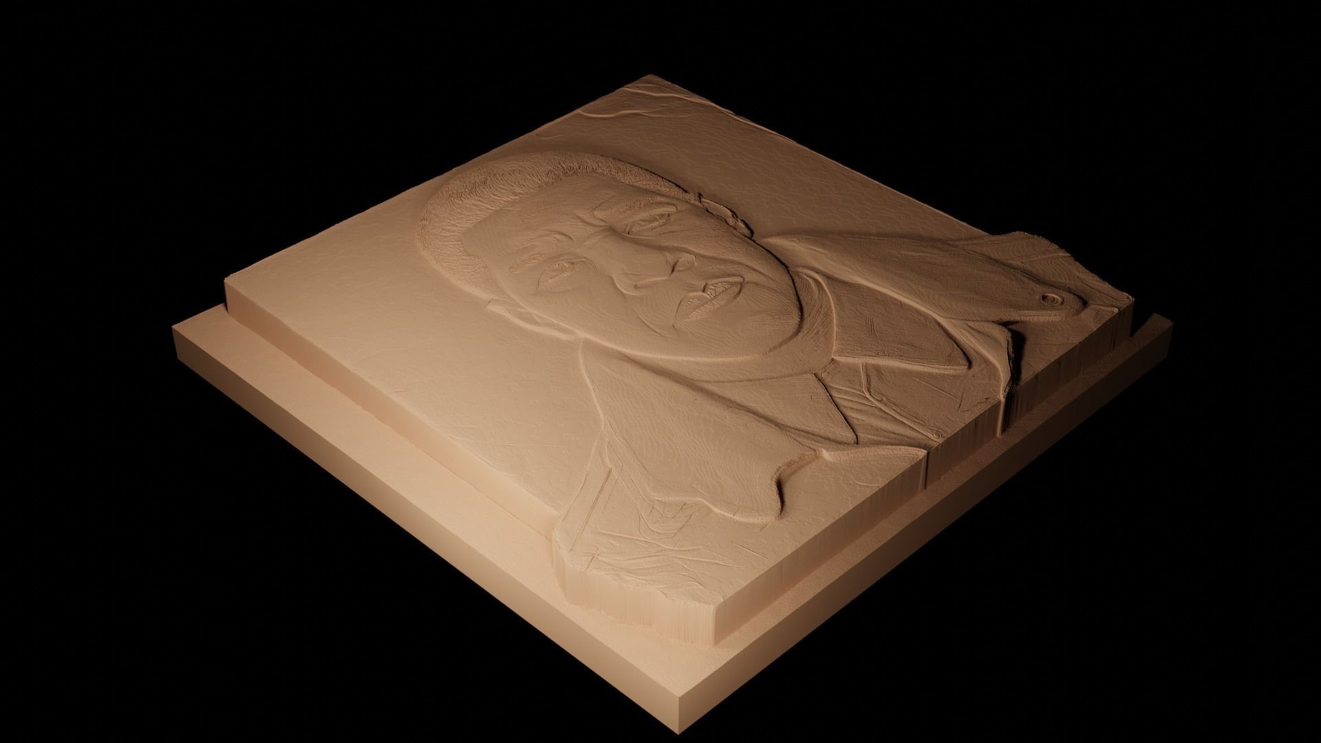 Denzel Washington CNC 3d Print High Relief Sand Casting 3D print model_2