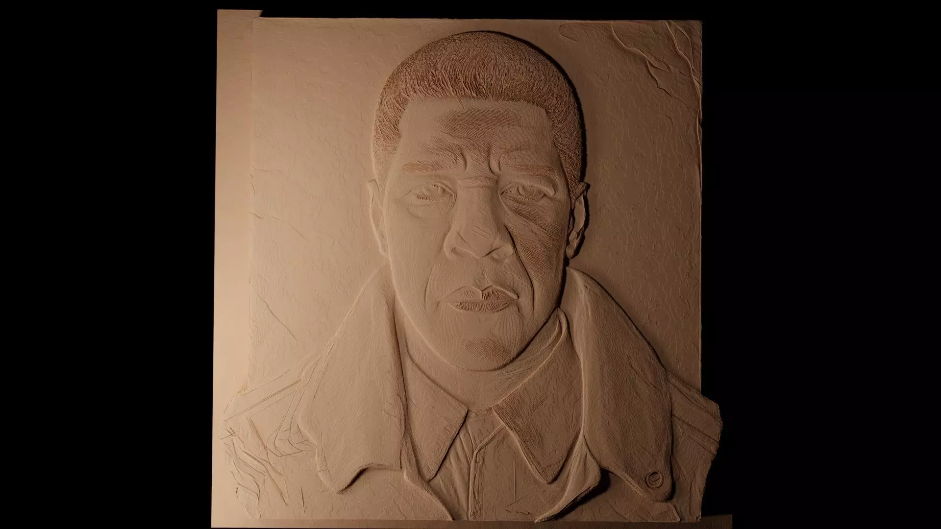 Denzel Washington CNC 3d Print High Relief Sand Casting 3D print model_0