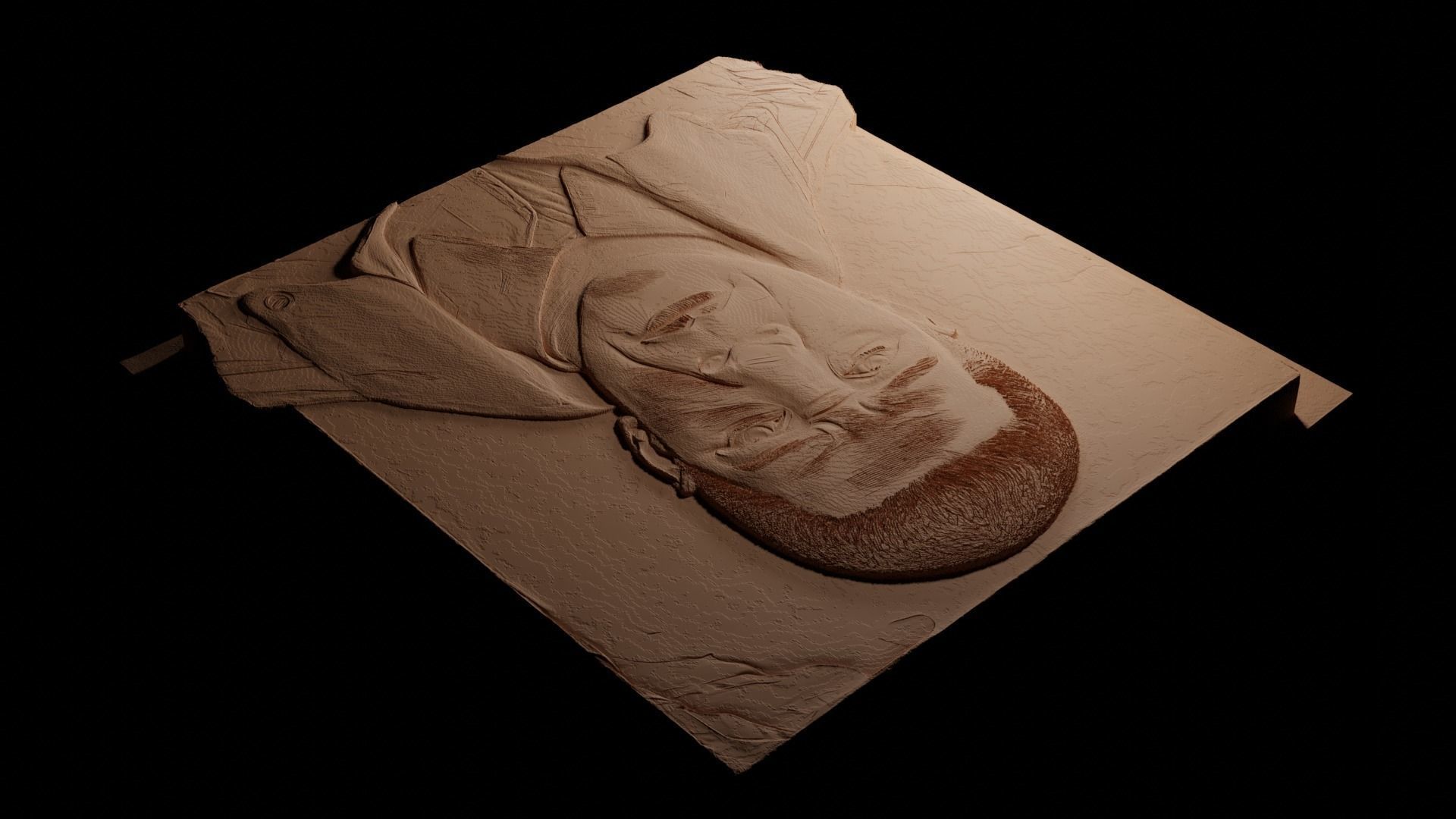 Denzel Washington CNC 3d Print High Relief Sand Casting 3D print model_3