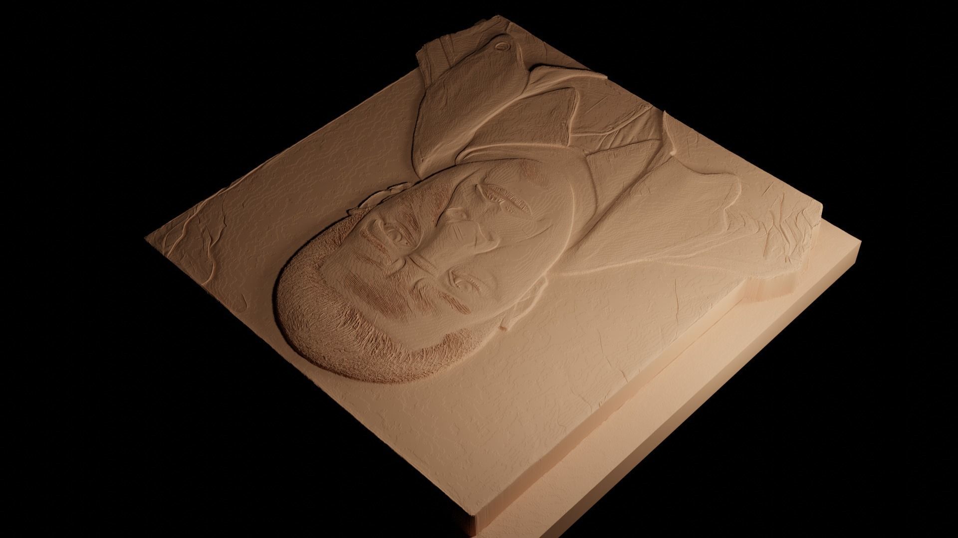 Denzel Washington CNC 3d Print High Relief Sand Casting 3D print model_4