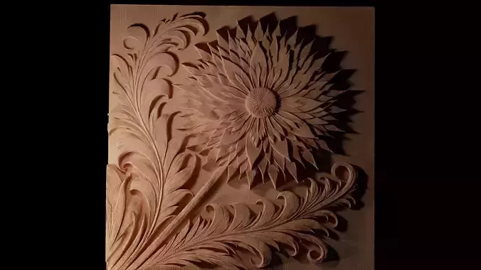 Dandelion CNC 3d Print High Relief Sand Casting