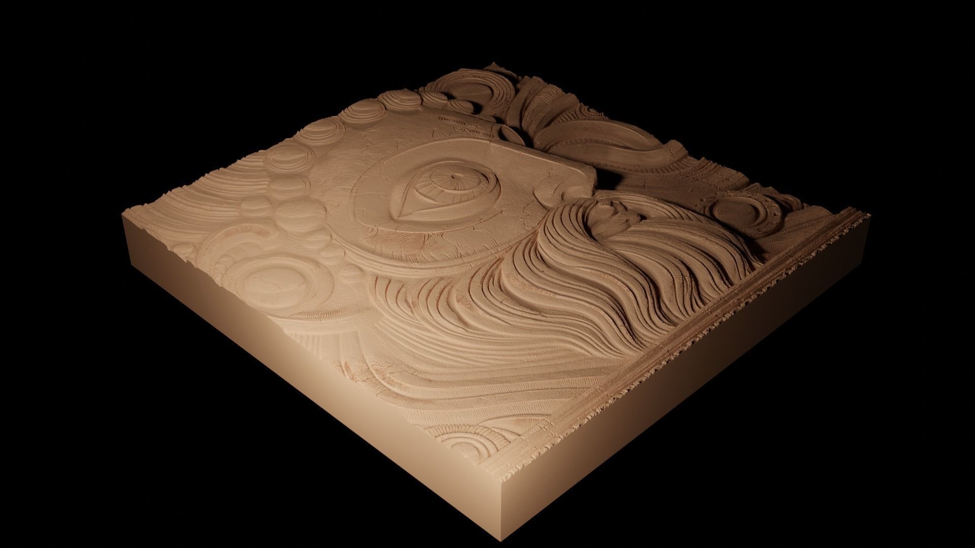 Cyclops CNC 3d Print High Relief Sand Casting 3D print model_2