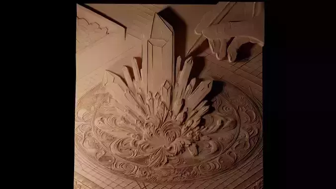 Crystal 02 CNC 3d Print High Relief Sand Casting