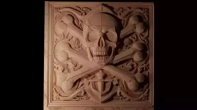 Crossbones CNC 3d Print High Relief Sand Casting