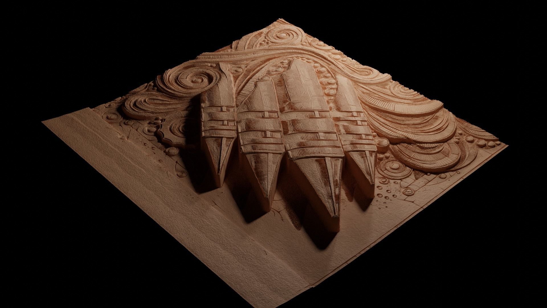 Crayon CNC 3d Print High Relief Sand Casting 3D print model_3