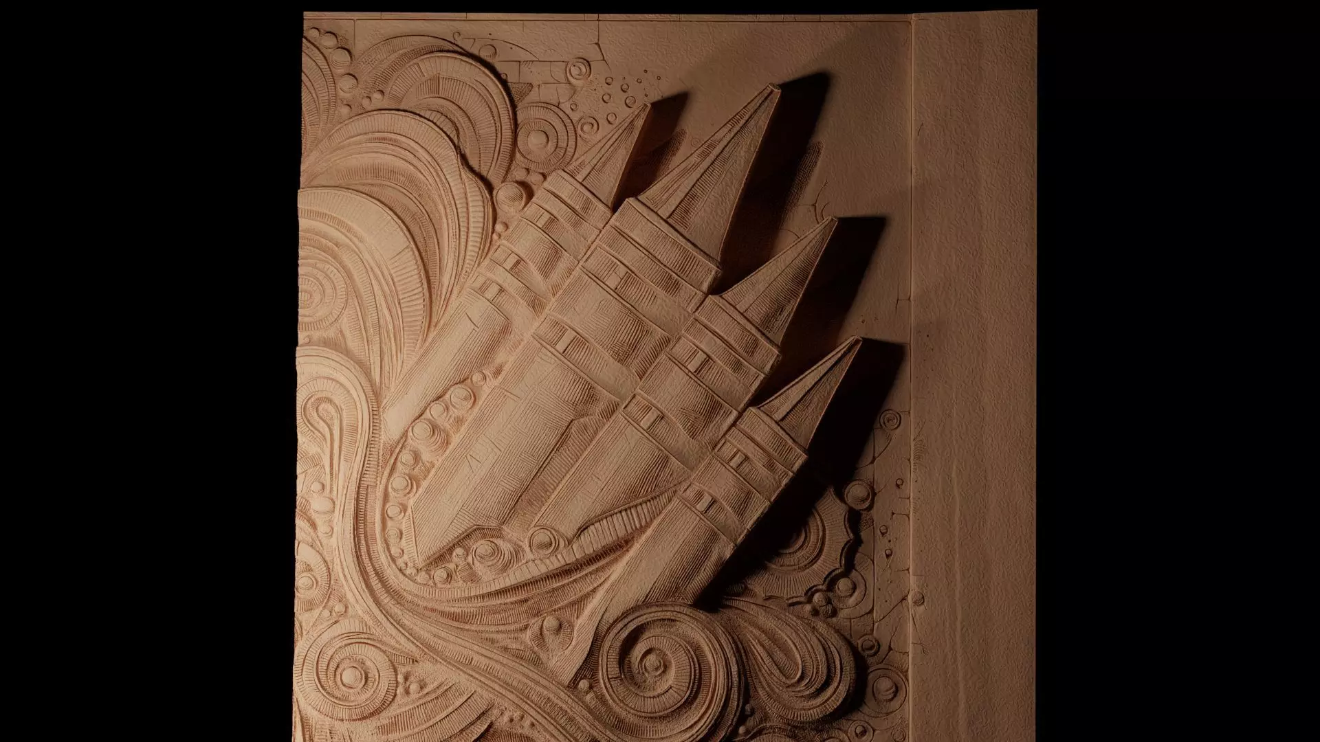 Crayon CNC 3d Print High Relief Sand Casting 3D print model_0